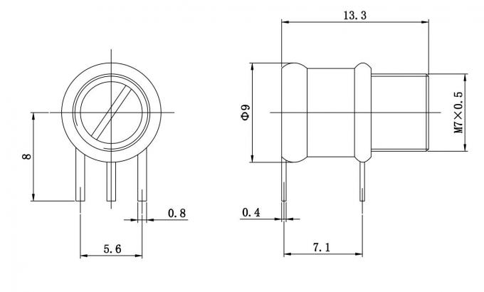 Condensatore dielettrico 1.5-10pF 1500VDC del regolatore del pistone dell'aria CWSW26T10.2